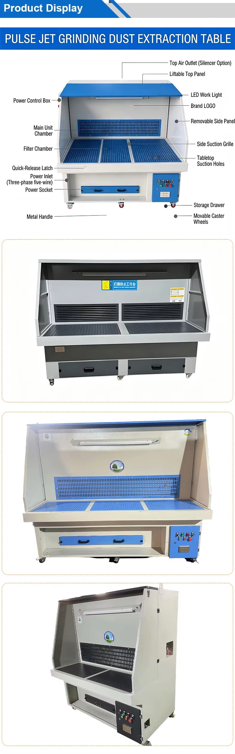 Industrial Downdraft Table for Grinding Dust Extraction Industrial Downdraft Table for Grinding Dust Extraction